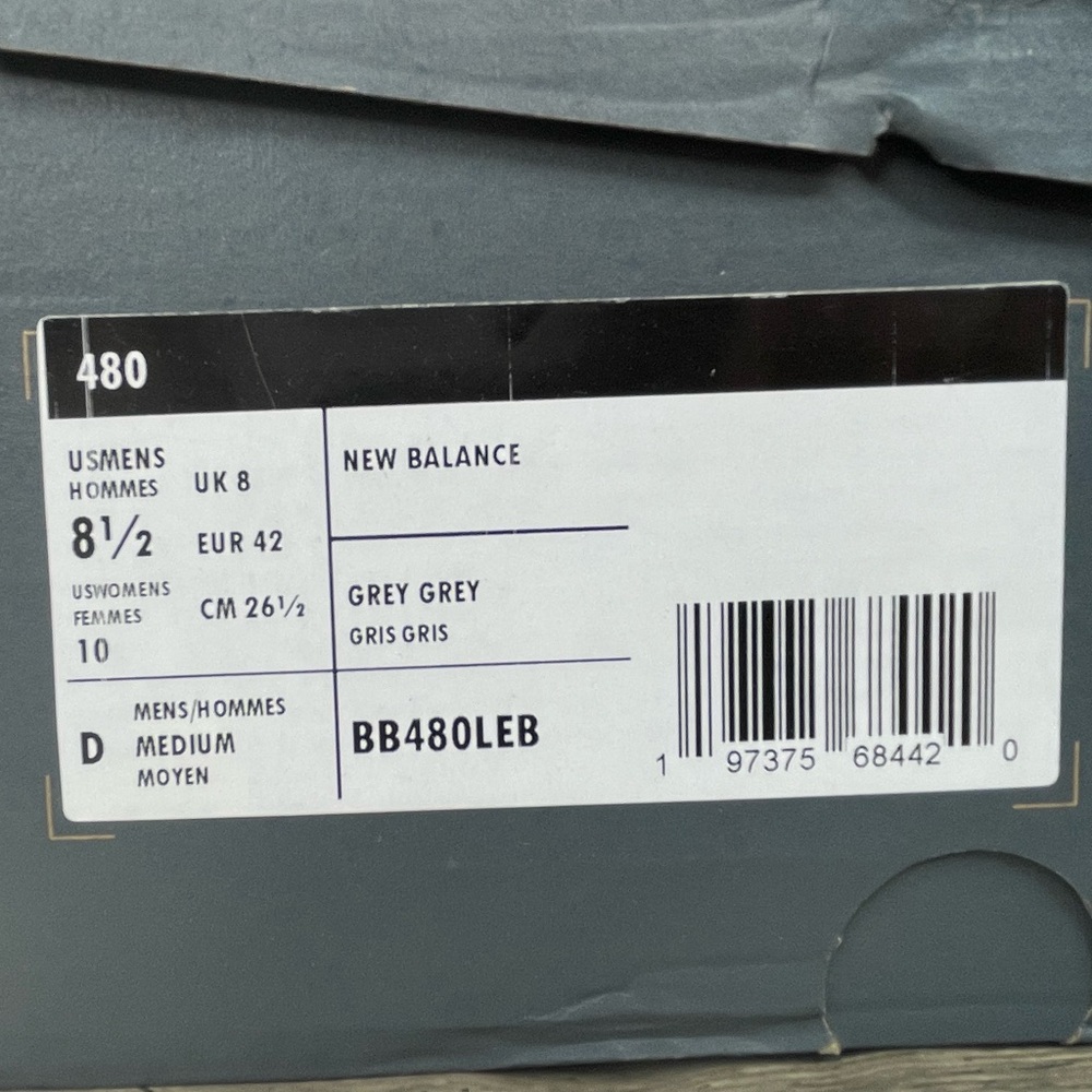 NEW New Balance 480 Arctic Grey White Shoe Men's Sizes BB480LEB - Picture 7 of 8